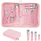 Nail Clippers Set, 26 Piece Manicure Set & Pedicure Kit, Stainless Steel Fingernail & Toenail Clipper Cutters, Professional Nail Care Tools with Luxurious Travel Case for Men and Women, Pink - color: Pink