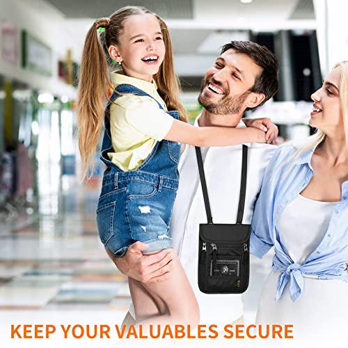 HOTEMIA Neck Wallet for Travel,Passport Holder Neck Pouch for Men Women with Adjustable Neck Strap and RFID Blocking - color: Green