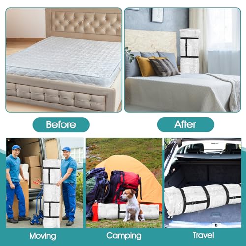 King/Cal-King Vacuum Storage Bag for Mattress with 4 Straps – Vacuum Seal Mattress Bag for Memory Foam and Latex, Easy Moving, Shipping and Storage - size: King/Cal-King