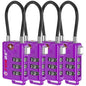 Forge TSA Approved Luggage Locks, Re-settable Combination with Alloy Body (Dark Purple 4 Locks) - color: Purple4PK