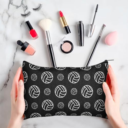 Eccliy 20 Pcs Volleyball Makeup Bags Bulk Sport Team Gifts Volleyball Cosmetic Bag Accessories for Women Toiletry Zipper Pouch Travel Canvas Gifts Stuff for Team Party Players - size: 8 x 5 Inch, style: Volleyball