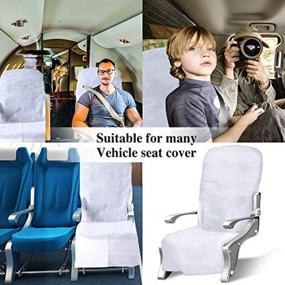 Disposable Seat Covers and Armrest Covers for Airplane Railways, Train, Bus, Office,Movie Theatre and Taxi,Eco-Friendly/Recyclable/Portable Non-Woven Seat Surface Protective Pad (Pack of 2)
