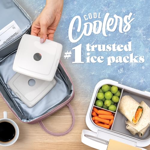 Cool Coolers by Fit & Fresh Slim Ice Packs, Quick Freeze Reusable Ice Packs for Lunch Boxes & Coolers, Long-Lasting, Space Saving Lunch Ice Packs, Ivory, 4Pk - color: Ivory (4 Pack)
