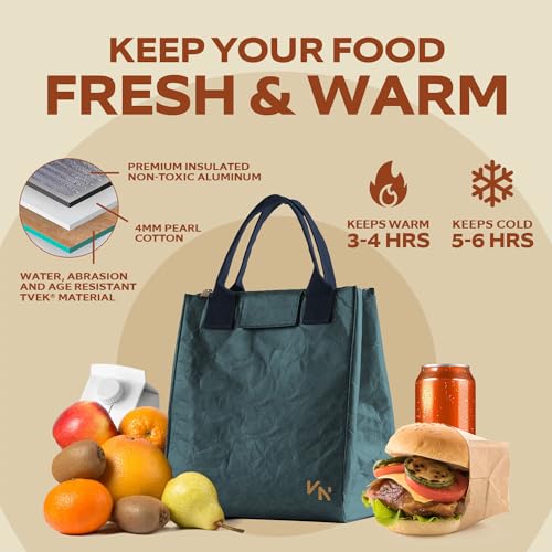 VonNova Women’s Insulated Lunch Bag with Premium 4mm Cooler Insulation, Cute Large 7L Lunch Tote for Office, Durable Small Lunch Box for Women, Stylish Lunchbox for Adults, Teens, Nurses, Teachers - color: Blue