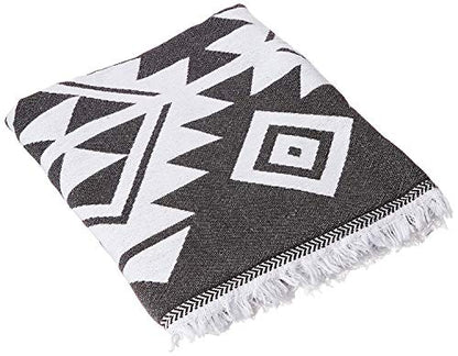 Bersuse 100% Cotton Yucatan Turkish Towel - 39x71 Inches, Black - color: Black
