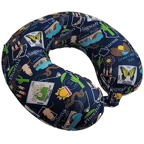 Wolf Essentials Adult Soft Memory Foam 12 x 13-inch Travel Neck Pillow, Compact, Perfect for Plane or Car, Arizona - style: Arizona