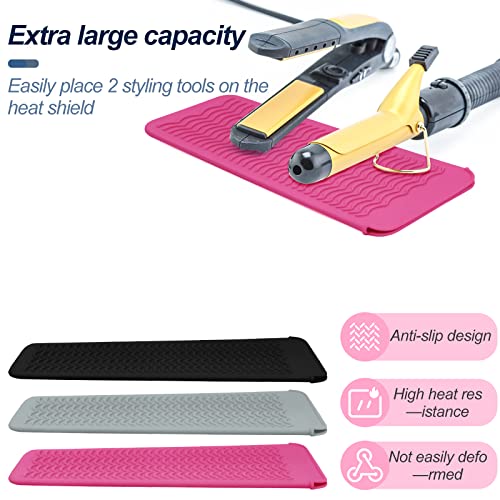 1Pack Silicone Heat Resistant Mat Pouch for Hair Straightener, Curling Iron, Flat Iron and Hot Hair Tools Pink - color: Pink, size: 1 Pack