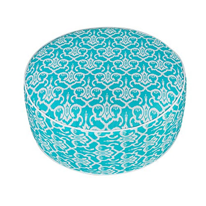 Inflatable Outdoor Ottoman,20"x9" Portable Patio Pouf,Water Resistant,Fade-Resistant,Round Blow Up Footrest Stools for Home Garden Camping Travel(Romantic Blue) - color: Romantic Blue