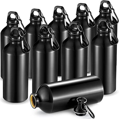 CHENGU Aluminum Water Bottle 20 oz Reusable Bottles Lightweight Leak Proof Aluminum Sports Travel Bottles with Twist Cap Buckle for Gym, Hiking, Cycling, Camping, Fishing - color: Black
