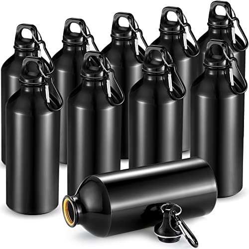 CHENGU Aluminum Water Bottle 20 oz Reusable Bottles Lightweight Leak Proof Aluminum Sports Travel Bottles with Twist Cap Buckle for Gym, Hiking, Cycling, Camping, Fishing - color: Black