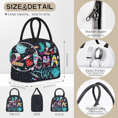 Nurse Lunch Bags for Women Nurse Lunch Box Nursing Medical Theme Insulated Lunchbox Nurses Day Gifts Reusable Cooler Tote Bag for Men & Women Office Travel Picnic Camping - color: Nurse