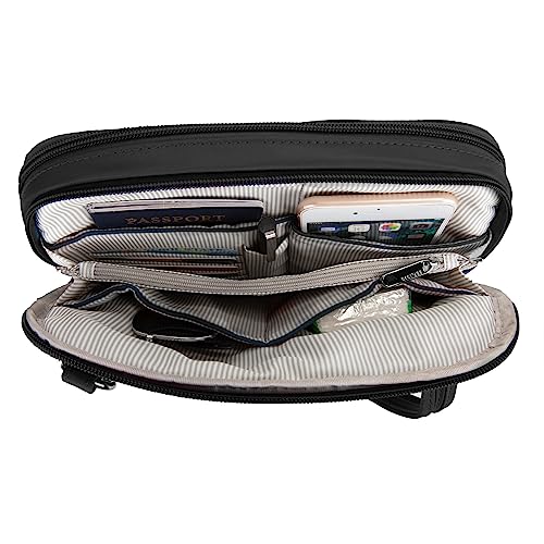 Travelon Women's Anti-theft Tailored East/West Organizer Chrossbody - color: Onyx