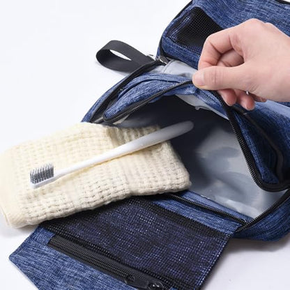 Travel toilet bag is used to store toiletries, Suitable for short-term travel use hanging toilet bag (Navy blue) - color: Navy blue