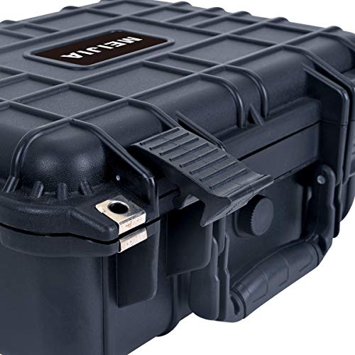 MEIJIA Portable All Weather Waterproof Protective Case,Hard Case,Camera Case With Customized Fit Foam,Fit Use of Drones,Camera,Equipments,Pistols,Elegant Black,13.35 x11.63x5.98inches - color: black