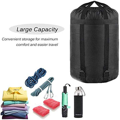 Compression Stuff Sack, 12L/24L/45L Sleeping Bag Cover Sack Sleeping Bags Storage Stuff Sack Organizer - Great Sleeping Bags Clothes Camping Hiking Backpacking - color: Black 45L-2 Pack