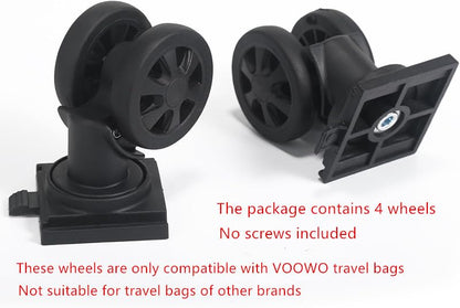 VOOWO 4 Pcs Detachable Replacement Wheels for Rolling Duffle Bag, Spinner Wheels for foldable travel bag, No Screws Included