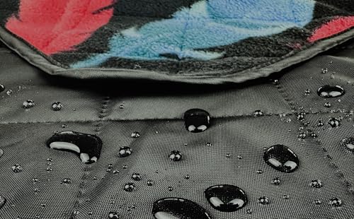 DOWN UNDER OUTDOORS Large Waterproof Windproof Extra Thick 350 GSM Quilted Fleece, or Sherpa Stadium Blanket - color: Feathers