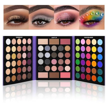 UCANBE Pretty All Set Eyeshadow Palette Pro 86 Colors Makeup Kit Matte Shimmer Eye Shadow Highlighters Contour Blush Powder All In One Makeup Pallet Holiday Christmas Valentine's Day Gift Set - color: Palette B