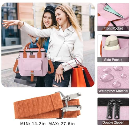 Joymee Insulated Lunch Box for Women Adjustable Shoulder Strap Lunch Bag - Pink - color: Pink