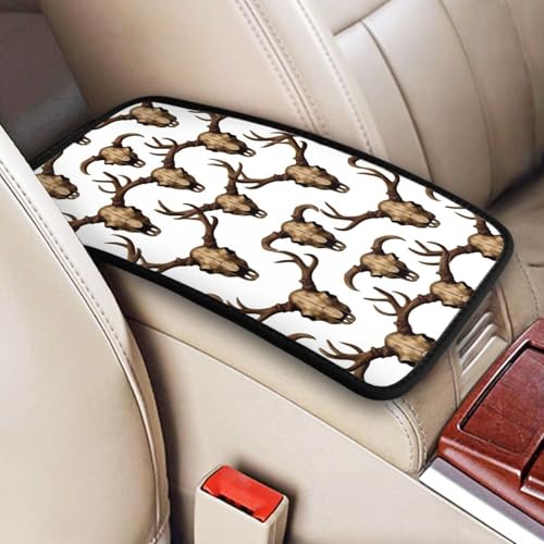 Universal Fit Auto Armrest Cover, Deer Hunting - Deer Head Camoflauge Deer, Soft Pad for Center Console Protection in Sedans, SUVs, Trucks and Vans - color: Picture (617)