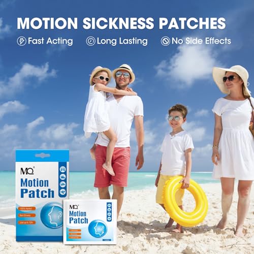 MQ Motion Sickness Patch,60 Count, Sea Sickness Patches Behind Ear for Cruise Ship Travel, Waterproof Car Sickness Patches Fast Acting & Long Last 72H - size: 60 Count (Pack of 2)