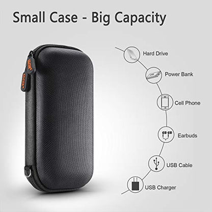 External Hard Drive Case - GLCON Shockproof EVA Carrying Case for WD My Passport Element Seagate Expansion Backup Toshiba 1TB 2TB 4TB - High Protection Portable Travel Electronic Power Bank Bag - color: Black