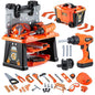 ZEALOUS TOYS Kids Tool Bench-Zealous 79pcs Transformable Set, Toddler Workbench Toy with Electric Drill, Pretend Construction Playset for Boys Girls Age 3+, Orange & Black, HB3222-3 - style: E-Kids Tool Bench