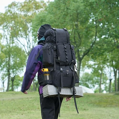 Amazon Basics Internal Frame Hiking Backpack for Camping and Backpacking, Adjustable Straps, Rainfly Included