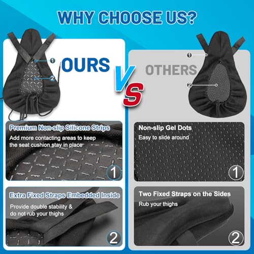 APECYC Bike Seat Cushion Gel Padded Saddle Cover for Men Women - Extra Padding Soft Comfort Bicycle Seat Cushion for Peloton, Stationary, Spin, Mountain, Road, Ebike - size: Narrow