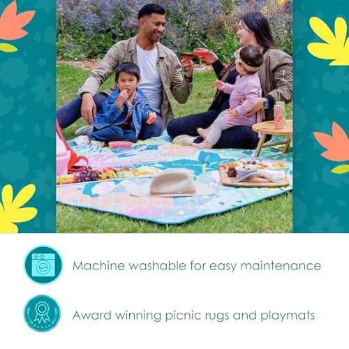 Rudie Nudie Jumbo Picnic Rug, Premium Large Picnic Mat, 6'7" x 6'7", Outdoor Waterproof Picnic Blanket Beach Mat, Foldable & Waterproof, Picnic Blankets Ideal for Beach & Park, Outdoor Blanket