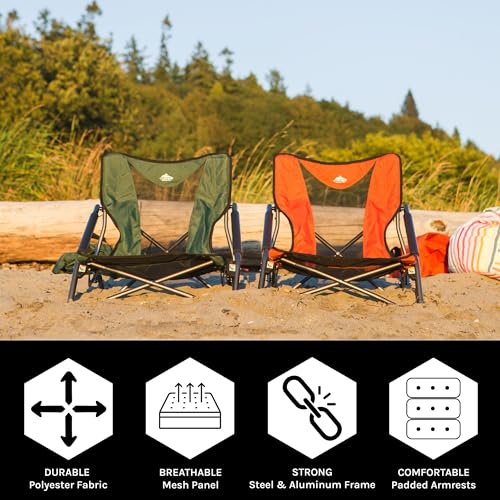 Cascade Mountain Tech Folding Camp Chair for Camping, Beach, Picnic, Barbqeues, Sporting Events with Carry Bag - color: Orange