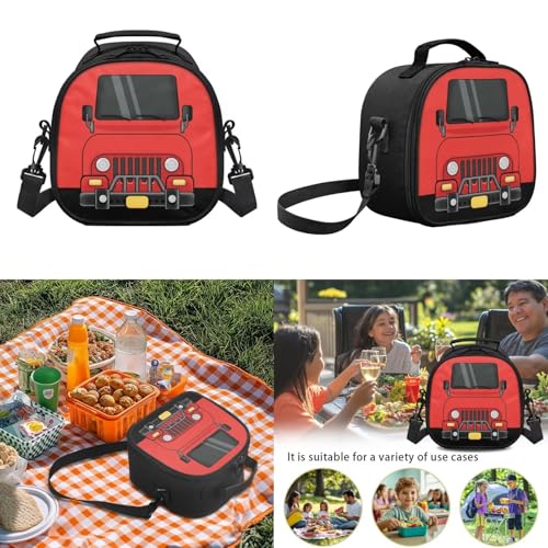 Kids Backpack Set for Boys,Fire Truck School Backpacks with Children Lunch Box and Pencil Case, Back to School Supplies for Preschool Primary - color: Fire Truck