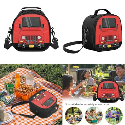 Kids Backpack Set for Boys,Fire Truck School Backpacks with Children Lunch Box and Pencil Case, Back to School Supplies for Preschool Primary - color: Fire Truck