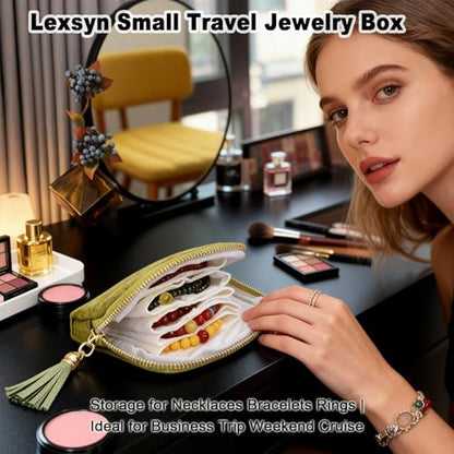 2Pcs Travel Jewelry Case, Small Jewelry Travel Case, Small Jewelry Box with Multiple Compartments, Travel Jewelry Case Small for Necklace Bracelet Rings Storage, Portable Organizer for Travel Use