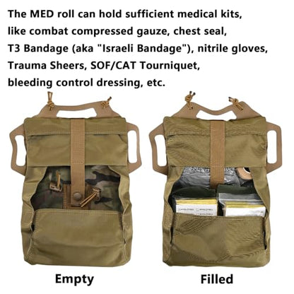SABADO Rapid/Quick Deploy First Aid Kit Pack Tactical IFAK Pouch Two-Piece System Med Roll Carrier Hypalon Handle Outdoor Sport Hunting Bag - color: CP