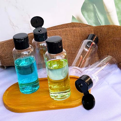 DNSEN 5 Pack 3.4 oz Travel Size Bottles for Toiletries TSA Approved Leak Proof Empty Refillable Liquid Containers with Labels