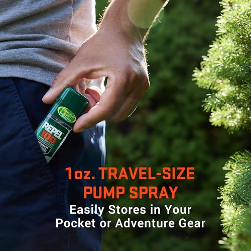 Repel 100 Insect Repellent, 1 Ounce, With DEET, 10-Hour Protection Long-Lasting Insect Repellent Travel Pump Spray Repels Mosquitoes, Ticks, Gnats, Biting Flies, Chiggers And Fleas, 6 Pack - size: 1 Fl Oz (Pack of 6), style: 6 Pack