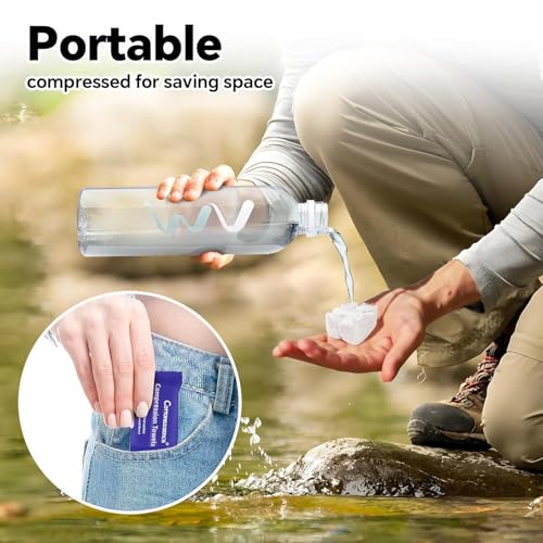 Cottonessence Premium Compressed Towels (90 count) - 30 Count (Pack of 3), 9.4" x 11.8", Portable Cotton Wipes Tablets, Individually Wrapped Coin Tissues for Travel Camping Hiking Outdoor Beauty Salon - size: 30 Count (Pack of 3)