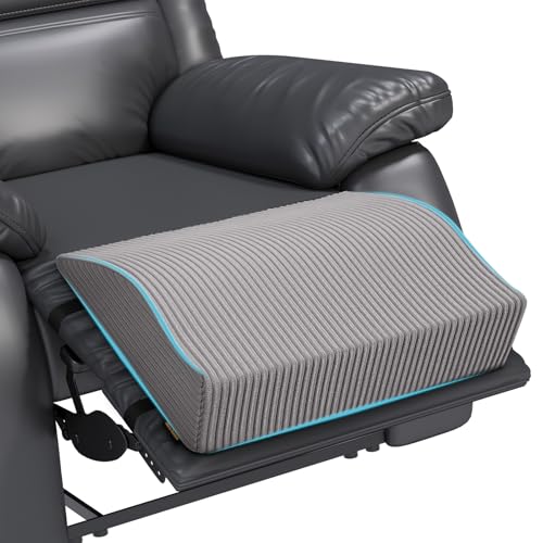 idee-home Recliner Leg Rest Cushion, Recliner Footrest Extender Pillow with Removable Corduroy Cover, Multi Purpose Ergonomic Foot Pillow Back & Lumbar Support Cushion for Bed Sofa Couch, Grey - color: Light Grey, size: 20 X 17 X 5 In