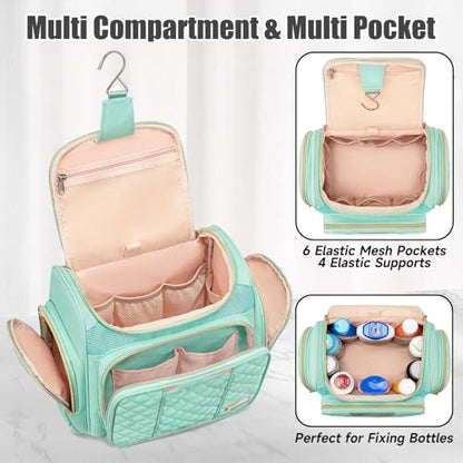 Large Toiletry Bag for Women Men,Bathroom Bag,Water Resistant Shower Bag,Makeup Bag,Toiletry Bags for Traveling,Hanging Toiletry Bag with Transparent Waterproof Phone Pocket (Green) - color: Green