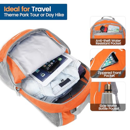 ZOMAKE Ultra Lightweight Packable Backpack 25L, Foldable Hiking Backpacks Water Resistant Small Folding Daypack for Travel(Orange) - color: Orange