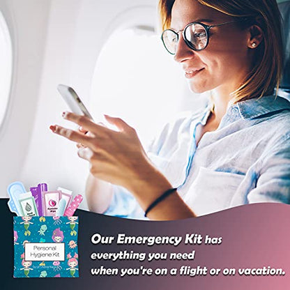 Menstrual Kit All-in-One 10 Pack | Convenience on The Go | Period Kit Pack for Travelling, Tweens & Teenager | Individually Wrapped Feminine Hygiene Product (Under the Sea) - color: Under the Sea