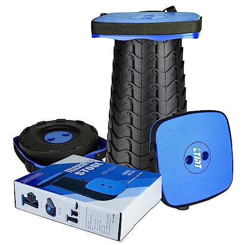 Upgraded Folding Stool - 485lbs Load Capacity,Telescopic Stool,Portable Collapsible Seat for Camping,Fishing,Hiking,Travel - color: Blue