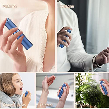LISAPACK 8ML Atomizer Perfume Spray Bottle for Travel (3 PCS) Empty Cologne Dispenser, Portable Sprayer (Gold, Silver, Blue) - color: 3 Colors2
