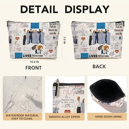 JIUWEIHU Funny Anatomy Fans Gift Makeup Bag, Merch Gifts Cosmetic Bags Travel Organizer Bag Makeup Pouch, Sister Birthday Christmas Merch Gifts for Women Mom Friend Sister - color: Multicolor 0082