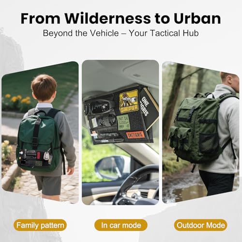 ONETIGRIS Molle Visor Panel Organizer, Molle Panel Tactical Car Sun Visor Cover Vehicle Visor Storage Holder Pouch Molle Webbing with Hook-and-Loop Straps for Cars, Trucks, Suvs (B) - style: B