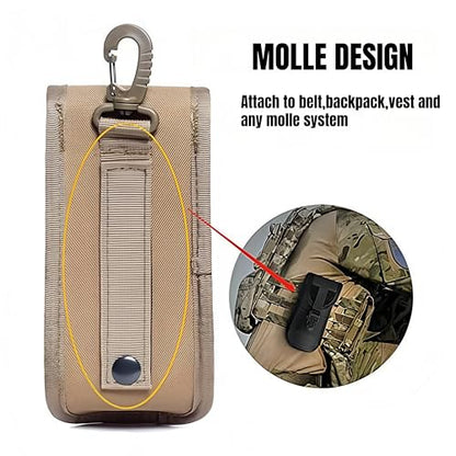 ACEXIER MOLLE Glasses Pouch Outdoor Durable Tactical Pouch Sunglasses Case Army Style Flashlight Pouch with Buckle - color: Khaki