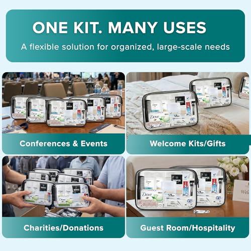 20 Piece Hygiene Kit Bulk, Travel Size Toiletries Set, Care Package Supplies, Mini Deodorant Shampoo Body Wash Toothbrush Toothpaste Razor Kit, TSA Approved, Clear Bag - size: 50 Pack