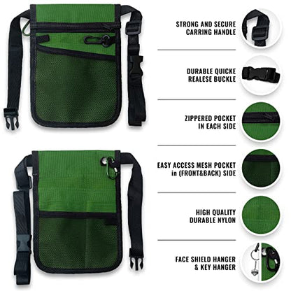 ASA TECHMED Nurse Utility Belt – Complete Medical Belt Utility Kit, Pro Pack Pocket Organizer Pouch Hip Bag for EMT, CNA, NP, PA, Student, Green - color: Green