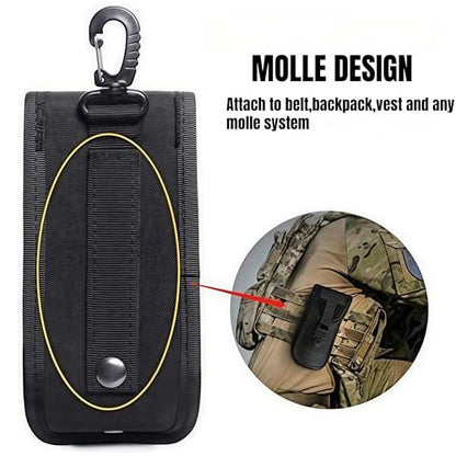 ACEXIER MOLLE Glasses Pouch Outdoor Durable Tactical Pouch Sunglasses Case Army Style Flashlight Pouch with Buckle - color: Black